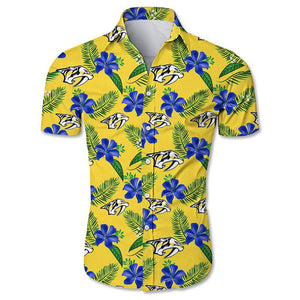 Nashville Predators Hawaiian Shirt Floral Button Up