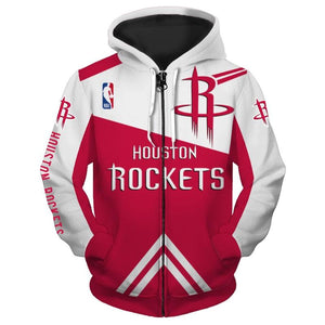NBA Hoodies Print 3D Houston Rockets Hoodie Cheapest Zip Up Sweatshirt Pullover