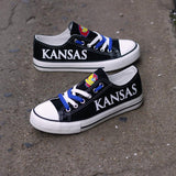 Novelty Design Kansas Jayhawks Shoes Low Top Canvas Shoes