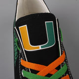 Novelty Design Miami Hurricanes Shoes Low Top Canvas Shoes