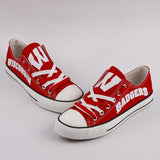 Novelty Design Wisconsin Badgers Shoes Low Top Canvas Shoes
