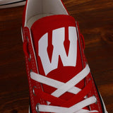 Novelty Design Wisconsin Badgers Shoes Low Top Canvas Shoes