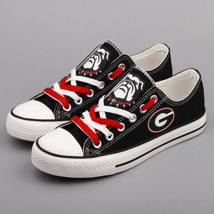 Novelty Design Georgia Bulldogs Shoes Low Top Canvas Shoes