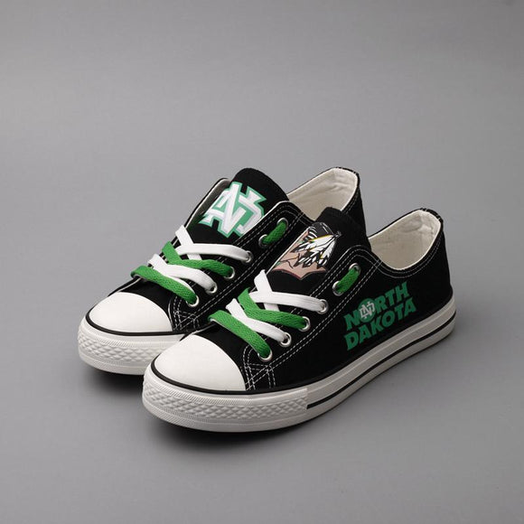 Novelty Design North Dakota Fighting Sioux Shoes Low Top Canvas Shoes