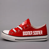 Novelty Design Oklahoma Sooner Shoes Low Top Canvas Shoes