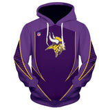 New Design NFL Football Minnesota Vikings 3D Hoodie Sweatshirt Custom Jacket Pullover