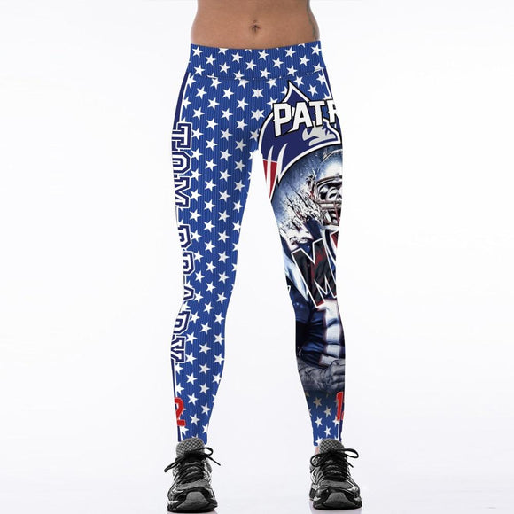 New England Patriots 3D Print YOGA Gym Sports Leggings High Waist Fitness Pant Workout Trousers