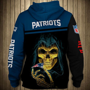 New England Patriots Hoodies Mens Sweathsirt 3D Skull Pullover