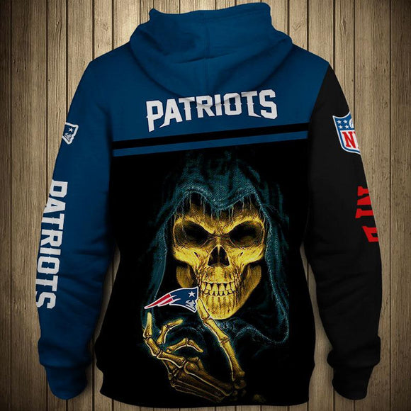 16% OFF New England Patriots Hoodies Mens Sweathsirt 3D Skull Pullover – 4  Fan Shop