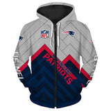 New England Patriots Zip Up Hoodies Sweatshirt 3D