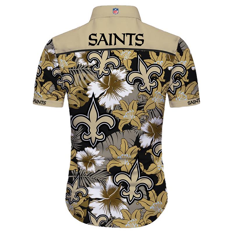 20% OFF New Orleans Saints Hawaiian Shirt Tropical Flower Short Sleeve – 4  Fan Shop