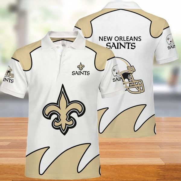 25% SALE OFF New Orleans Saints Men's Polo Shirts White