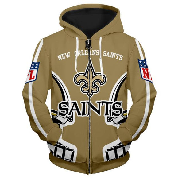 20% OFF New Orleans Saints Zip Up Hoodies 3D Sweatshirt Cheap – 4 Fan Shop