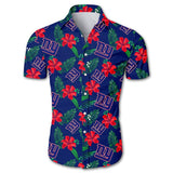 New York Giants Hawaiian Shirt Floral Button Up