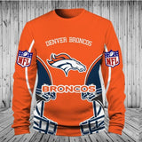 NFL Football Denver Broncos 3D Hoodie With Zipper Sweatshirt Jacket Pullover
