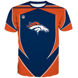 NFL Football Denver Broncos Men's T-shirt 3D Short Sleeve O Neck