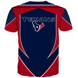 NFL Football Houston Texans Men's T-shirt 3D Short Sleeve O Neck