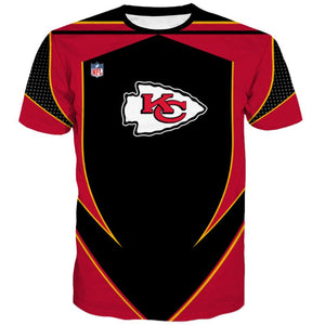 NFL Football Kansas City Chiefs Men's T-shirt 3D Short Sleeve O Neck