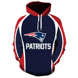 NFL Football New England Patriots 3D Hoodie Sweatshirt Jacket Pullover