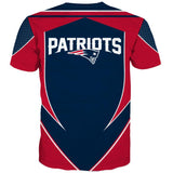 NFL Football New England Patriots Men's T-shirt 3D Short Sleeve O Neck