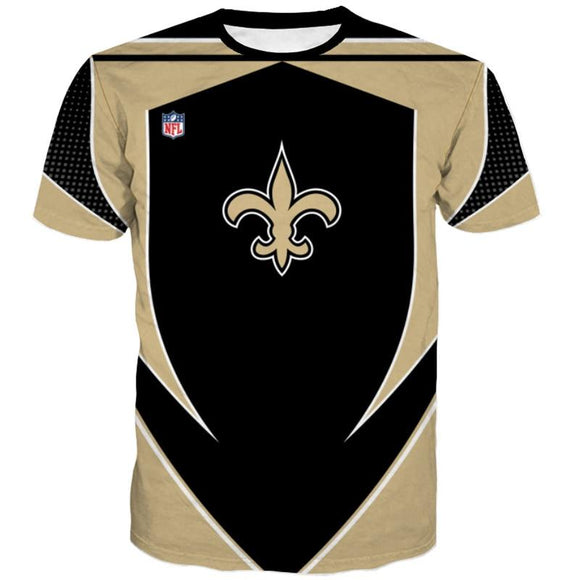 NFL Football New Orleans Saints Men's T-shirt 3D Short Sleeve O Neck
