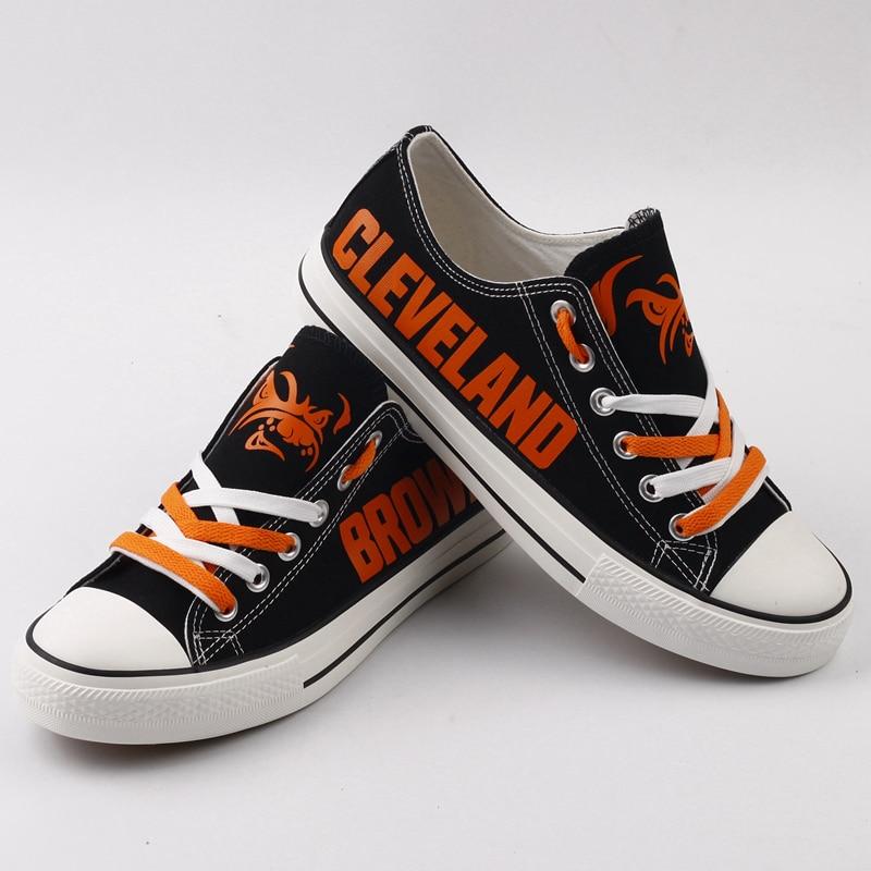 Cleveland Browns Mens NFL High Top Big Logo Canvas Shoes