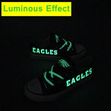Philadelphia Eagles Shoes For Sale Letter Glow In The Dark Shoes Cheap Laces