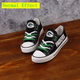 Green Bay Packers Shoes Letter Glow In The Dark Shoes Cheap Laces