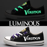 Custom Minnesota Vikings Shoes For Sale Letter Glow In The Dark Shoes Cheap Laces