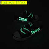 New England Patriots Shoes Lace Letter Glow In The Dark Shoes