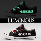 San Francisco 49ers Shoes For Sale Letter Glow In The Dark Shoes Cheap Laces