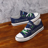 Cheap Custom Seattle Seahawks Shoes For Sale Letter Glow In The Dark Shoes Laces