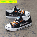 Cheap Custom Miami Dolphins Shoes For Sale Letter Glow In The Dark Shoes Laces