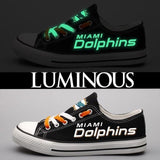Cheap Custom Miami Dolphins Shoes For Sale Letter Glow In The Dark Shoes Laces