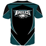 NFL Football Phildelphia Eagles Men's T-shirt 3D Short Sleeve O Neck