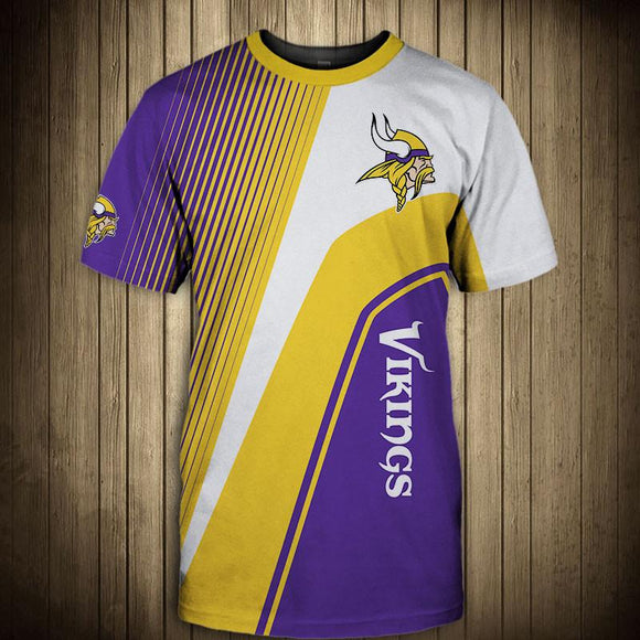 NFL T shirt 3D Custom Minnesota Vikings T shirts Cheap For Fans