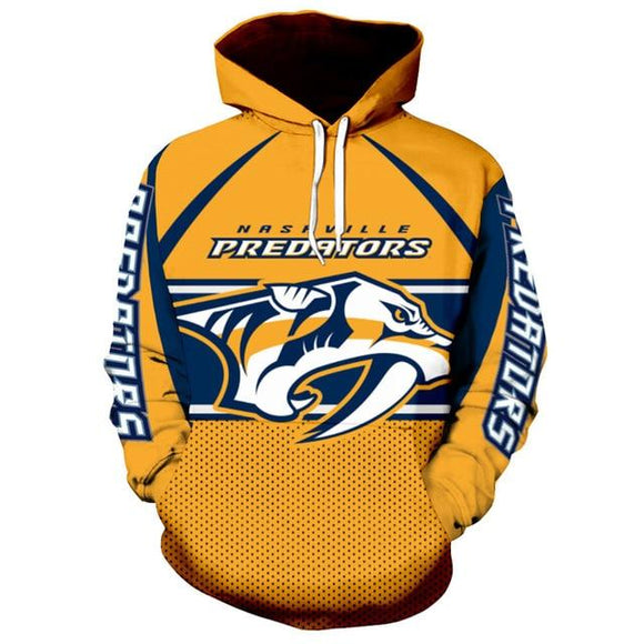 NHL Hockey Nashville Predators 3D Hoodie Sweatshirt Jacket Pullover