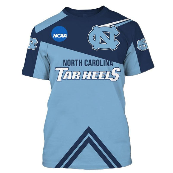 North Carolina Tar Heels T-shirt 3D Short Sleeve O Neck