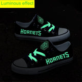 Novelty Design Charlotte Hornets Shoes Low Top Letter In Night Luminous