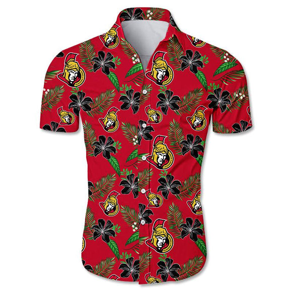 Ottawa Senators Hawaiian Shirt Floral Button Up