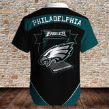 Philadelphia Eagles Shirts Fireball Button Short Sleeve