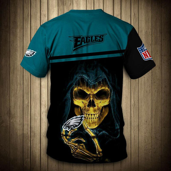 Philadelphia Eagles Tee Shirts 3D Hand Skull For Men And Women