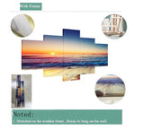 5 Panel Beach Sunset Canvas Wall Art