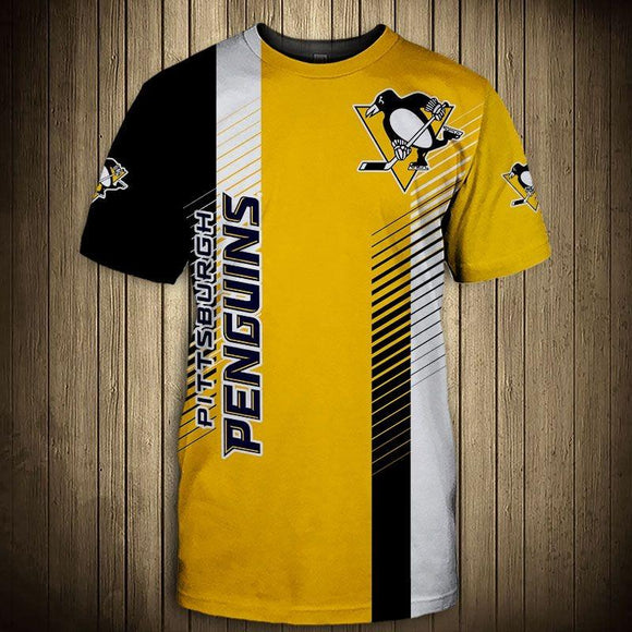 Pittsburgh Penguins T shirts stripped Short Sleeve