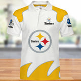 Pittsburgh Steelers Men's Polo Shirts White