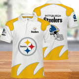 Pittsburgh Steelers Men's Polo Shirts White