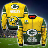 Men NFL Jacket 3D Green Bay Packers Bomber Jacket For Sale