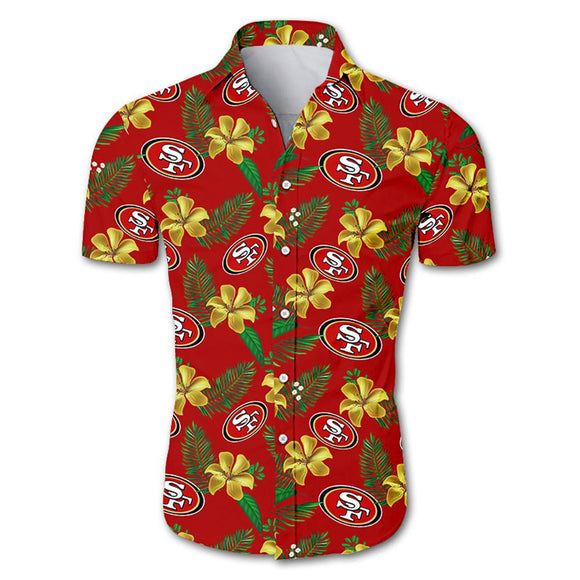 San Francisco 49ers Hawaiian Shirt Floral Button Up