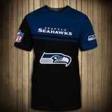 Seattle Seahawks Men's T shirts 3D Hand Skull Short Sleeve