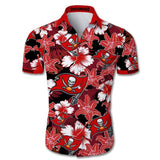 Tampa Bay Buccaneers Hawaiian Shirt Tropical Flower Short Sleeve